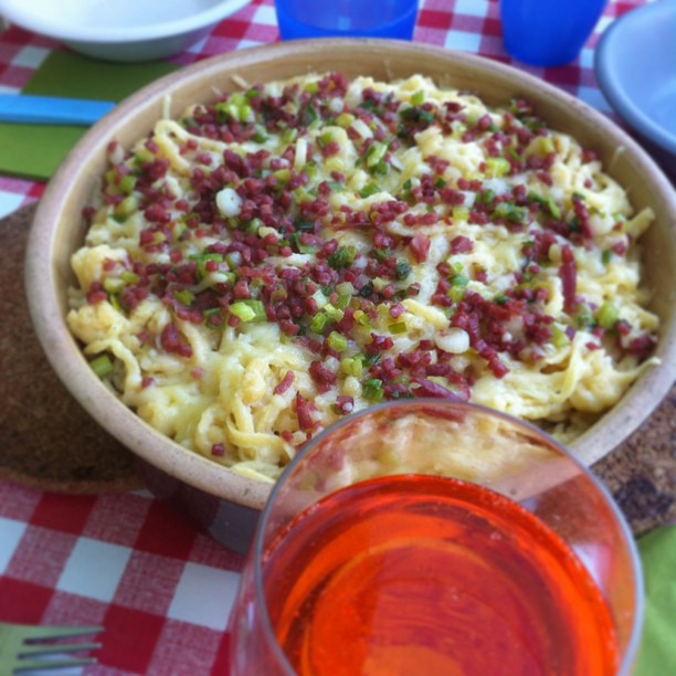 I put the cheese on the Sp&auml;tzle