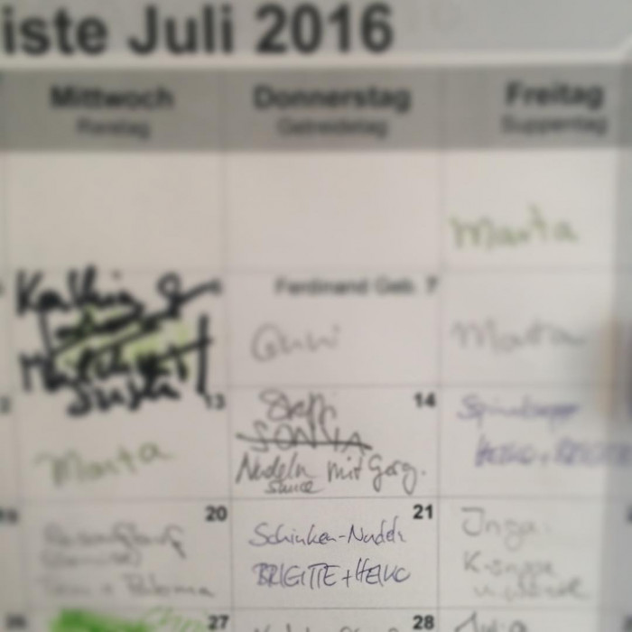 Noch zweimal kochen. Finale am 21.7. mit Schinkennudeln.