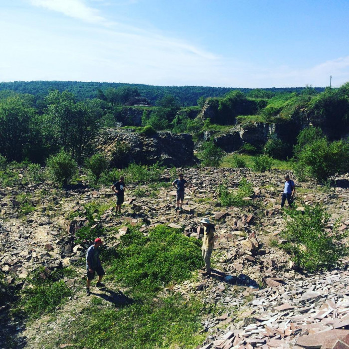 Fotoshooting f&uuml;r das neue Kreator Album im Steinbruch.