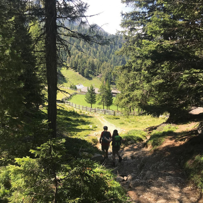 Mit der Gondel fahren wir von der Talstation in Lana nach oben. Das eigentliche Highlight ist dann a